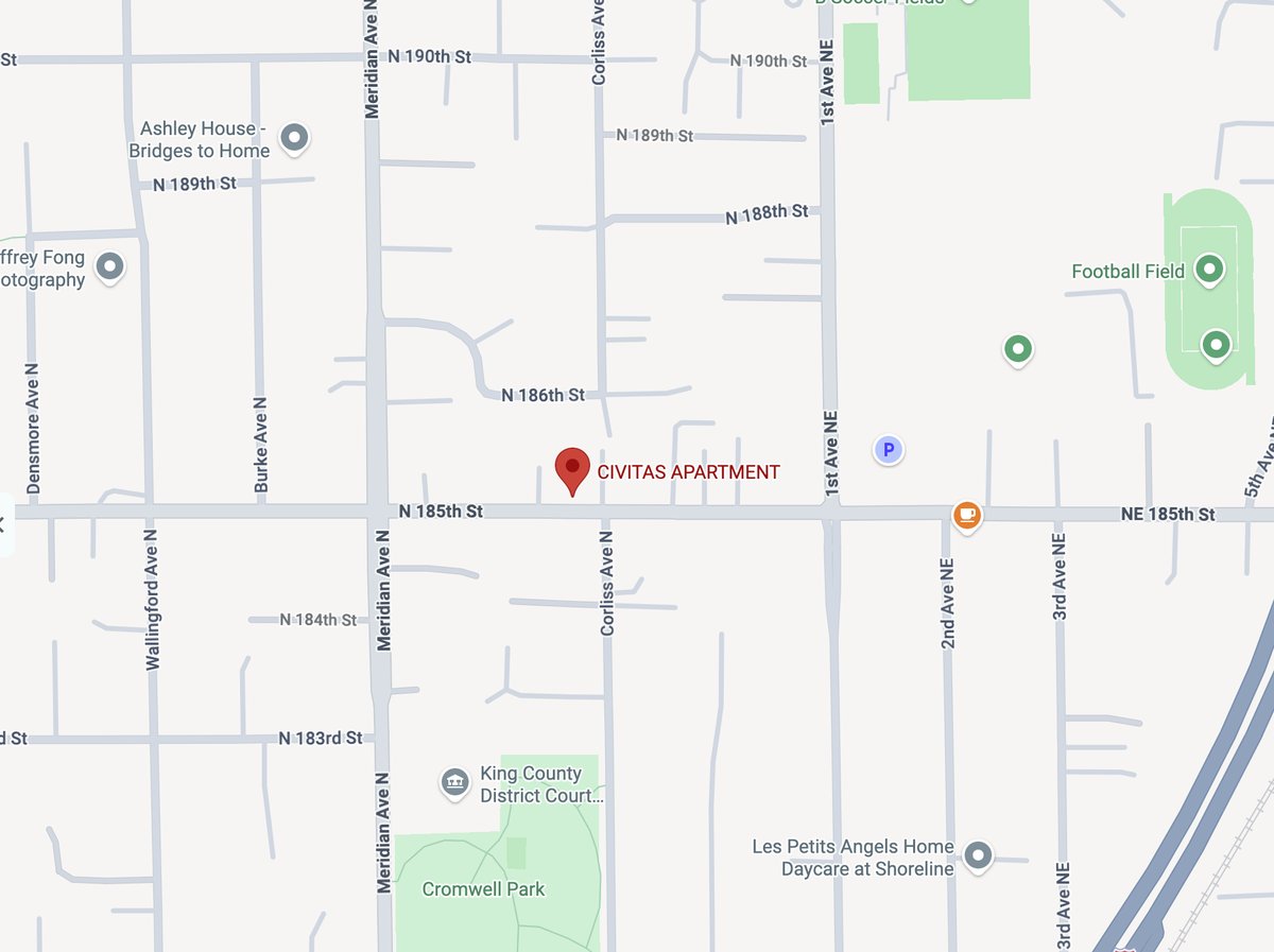 Map showing the location of Civitas Apartment in Shoreline, WA